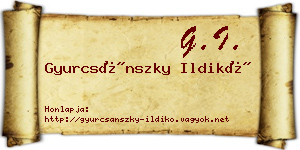 Gyurcsánszky Ildikó névjegykártya